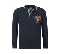 Jan Vanderstorm Comfort Fit Longsleeve Poloshirt dunkelblau, Einfarbig