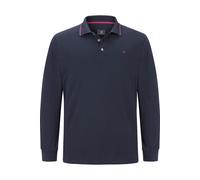 Jan Vanderstorm Comfort Fit Longsleeve Poloshirt dunkelblau, Einfarbig