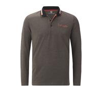 Jan Vanderstorm Comfort Fit Longsleeve Poloshirt dunkelgrau, Gemustert