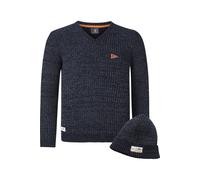 Kapuzenpullover JAN VANDERSTORM "Pullover mit Mütze RONAI" Gr. XXXL, blau (dunkelblau melange) Herren Pullover (45817430-XXXL) dunkelblau melange