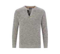 Jan Vanderstorm Comfort Fit Strickpullover Henleykragengrau, Mehrfarbig