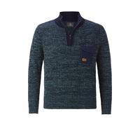 Rundhalspullover JAN VANDERSTORM "Pullover BJORNBERG", Herren, Gr. XL, blau (petrol melange), Obermaterial: 100% Baumwolle CO., Pullover Rundhalspullover (71456915-XL) petrol melange