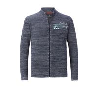 Strickjacke JAN VANDERSTORM "Strickjacke AKSELLUND", Herren, Gr. XXL, blau (blau melange), Obermaterial: 100% Baumwolle CO., Strickjacken Strickjacke (40394802-XXL) blau melange