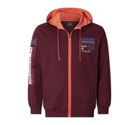 Kapuzensweatjacke JAN VANDERSTORM "Sweatjacke RODERICH", Herren, Gr. 5XL, rot (dunkelrot), Obermaterial: 100% Baumwolle CO., Sweatjacken (37850713-5XL) dunkelrot