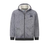 Kapuzensweatjacke JAN VANDERSTORM "Sweatjacke MIKRIKSON", Herren, Gr. 6XL, grau (grau melange), Obermaterial: 100% Polyester COOLMAX PES(Coolmax)., Sweatjacken (16470928-6XL) grau melange