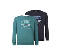 Jan Vanderstorm Comfort Fit Sweatshirt Rundhalspetrol, Bedruckt