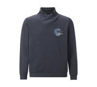 Jan Vanderstorm Comfort Fit Sweatshirt Schalkragenmarine, Bedruckt