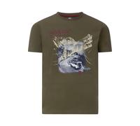 Jan Vanderstorm Comfort Fit T-Shirt Rundhals oliv, Bedruckt