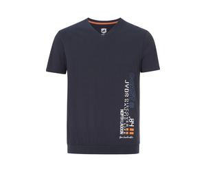 Jan Vanderstorm Comfort Fit T-Shirt V-Ausschnitt dunkelblau, Bedruckt