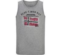 Shirttop JAN VANDERSTORM "Tanktop OLOF", Herren, Gr. XXL, grau (grau melange), Obermaterial: 93% Baumwolle CO. 7% Polyester PES., casual, normal, Rundhals, ohne Ärmel, Tops (24908620-XXL) grau melange