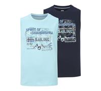 Jan Vanderstorm Comfort Fit Tank Top hellblau, Bedruckt