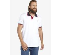 Poloshirt JAN VANDERSTORM "Doppelpack Poloshirt JOHAN", Herren, Gr. L, weiß (weiß dunkelblau), Obermaterial: 100% Baumwolle CO., Casual, comfort fit normal, ohne Ausschnitt, Shirts, in zwei Designs (2