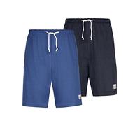 Jan Vanderstorm Herren 2er Pack Schlafshorts Charle Doppelpack | kurze Pyjamahose | reine Baumwolle | große Größen L-7XL blau, 2XL (XXL) - 60/62