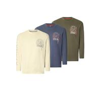 Langarm-Poloshirt JAN VANDERSTORM "3er Pack Langarmshirt NORGARD", Herren, Gr. 3XL, grün (oliv), Obermaterial: 100% Baumwolle CO., Shirts (65451952-XXXL) oliv