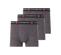 Retro Pants JAN VANDERSTORM "3er Pack Retropant NORIK" Gr. XL, grau (dunkelgrau), Herren, Obermaterial: 95% Baumwolle CO. 5% Elasthan EL., Unterhosen, im melierten Look (98879521-XL) dunkelgrau