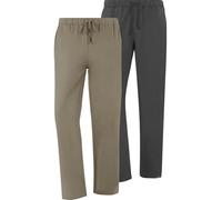 Schlupfhose JAN VANDERSTORM "Doppelpack Hose KJARTUR", Herren, Gr. 66, N-Gr, schwarz (schwarz khaki), Obermaterial: 50% Baumwolle CO. 50% Lyocell CLY., comfort fit, Hosen Schlupfhose (93299057-66) sch