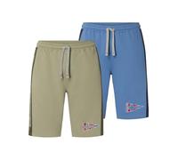 Jan Vanderstorm Herren Doppelpack Jogginghose Haral im Set, Sweat-Hose aus 100% Baumwolle, Kurze Shorts mit Taschen, Trainingshose ist erhältlich in großen Größen L-7XL Blau, 64/66