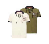 Jan Vanderstorm Herren Doppelpack Poloshirt Eljar | Kurzarm Polohemd | Reine Baumwolle | große Größen L-7XL wollweiß, 2XL (XXL) - 60/62