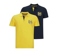 Poloshirt JAN VANDERSTORM "Doppelpack GLENN" Gr. L, bunt (gelb dunkelblau) Herren Shirts (90947068-L) gelb dunkelblau