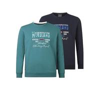 Jan Vanderstorm Herren Doppelpack Sweatshirt Botu 2er-Pack | Rundhals | Reine Baumwolle | Große Größen L-7xl Petrol, L - 52/54