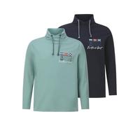 Jan Vanderstorm Comfort Fit Sweatshirt dunkelblau/türkis, Einfarbig