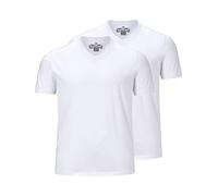 Jan Vanderstorm Regular Fit T-Shirt V-Ausschnitt Doppelpack weiss, Einfarbig