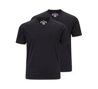 Jan Vanderstorm Regular Fit T-Shirt V-Ausschnitt Doppelpack schwarz, Einfarbig