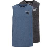 Muskelshirt JAN VANDERSTORM "Doppelpack Tanktop PORO", Herren, Gr. L, blau (blau grau), Obermaterial: 70% Baumwolle CO. 30% Polyester COOLMAX PES(Coolmax)., Tops (44287219-L) blau grau