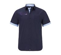 Jan Vanderstorm Herren Hemd Fynnjard Kurzarm Mit Kentkragen | Reine Baumwolle | Große Größen L-7xl dunkelblau, 5XL (XXXXXL) - 51/52