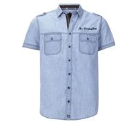 Jan Vanderstorm Herren Jeanshemd Lorensius Kurzarmhemd aus Denim mit Brusttaschen | Reine Baumwolle | Gr. L-7XL hellblau, XL - 43/44