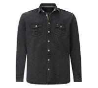 Jan Vanderstorm Jeanshemd Herren Comfort Fit Baumwolle schwarz, XXXL