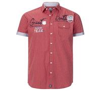 Jan Vanderstorm Herren Kurzarmhemd Ajule Kurzarm, kariert, große Größen L-7XL, Kontrast-Karo-Design, bequemer Komfort-Fit für Männer, 100% Baumwolle rot, 3XL (XXXL) - 47/48