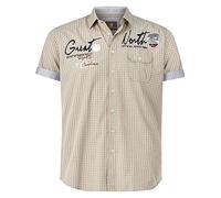 Jan Vanderstorm Herren Kurzarmhemd Ajule | Reine Baumwolle | Kariert | Gr. L-7xl beige, 2XL (XXL) - 45/46