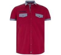 Jan Vanderstorm Herren Kurzarmhemd Herkko Luftiges Hemd aus 100% Baumwolle mit Kentkragen Kurzarm, Freizeithemd mit Brusttaschen und Kontrastdetails für Alltag und Urlaub, große Größen L-7XL