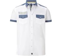 Jan Vanderstorm Herren Kurzarmhemd Herkko Luftiges Hemd aus 100% Baumwolle mit Kentkragen Kurzarm, Freizeithemd mit Brusttaschen und Kontrastdetails für Alltag und Urlaub, große Größen L-7XL