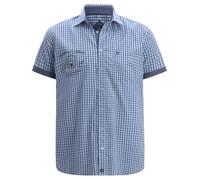 Jan Vanderstorm Herren Kurzarmhemd Kjettil Trachtenhemd | Oktoberfest blau, 6XL (XXXXXXL) - 53/54