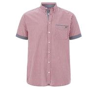 Jan Vanderstorm Herren Kurzarmhemd Odheld | Reine Baumwolle | Gestreift | Gr. L-7xl rot, 4XL (XXXXL) - 49/50