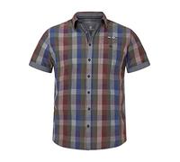 Jan Vanderstorm Herren Kurzarmhemd Reedo | Kariertes Hemd aus Reiner Baumwolle | Karohemd mit kurzem Ärmel | große Größe L-7XL dunkelrot, 5XL (XXXXXL) - 51/52