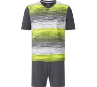 Jan Vanderstorm Herren Kurzer Schlafanzug Audun Set | Pyjama | Aufdruck | Reine Baumwolle | große Größen L-7XL dunkelgrau, 3XL (XXXL) - 64/66