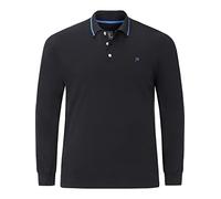 Jan Vanderstorm Comfort Fit Longsleeve Poloshirt schwarz, Einfarbig