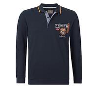 Langarm-Poloshirt JAN VANDERSTORM "Langarm-Poloshirt LOKI" Gr. 6XL, blau (dunkelblau), Herren, Obermaterial: 100% Baumwolle CO., Shirts (16641463-6XL) dunkelblau