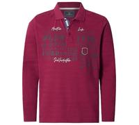 Jan Vanderstorm Comfort Fit Longsleeve Poloshirt dunkelrot, Bedruckt