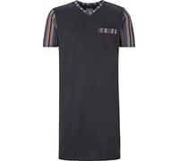 Jan Vanderstorm Herren Nachthemd Arwid | Kurzarm Schlafshirt aus 100% Baumwolle - V-Ausschnitt, Brusttasche mit Stickerei, Seitenschlitze, große Größen bis 7XL