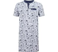 Jan Vanderstorm Herren Nachthemd Unni Kurzarm | Reine Baumwolle | Große Größen L-7xl blau, 4XL (XXXXL) - 68/70