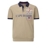 Jan Vanderstorm Herren Poloshirt Erling Kurzarm, Knopfleiste|großer Audruck | Reine Baumwolle |große Größen L-7XL Beige, 60/62