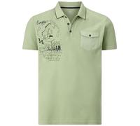 Poloshirt JAN VANDERSTORM "Poloshirt FJODOR", Herren, Gr. L, grün (hellgrün), casual, comfort fit normal, ohne Ausschnitt, Shirts, mit nordischem Aufdruck (71561953-L) hellgrün
