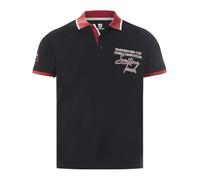 Jan Vanderstorm Herren Poloshirt Iwar | Kurzarm Polohemd | Reine Baumwolle | große Größen L-7XL Schwarz, 2XL (XXL) - 60/62