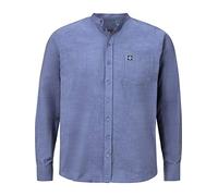 Jan Vanderstorm Herren Stehkragenhemd Kallu Hemd Mit Stehkragen| Reine Baumwolle | Größe L - 7XL blau, L - 41/42