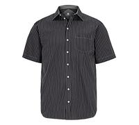 Jan Vanderstorm Streifenhemd Herren Comfort Fit Baumwolle schwarz, XXXL