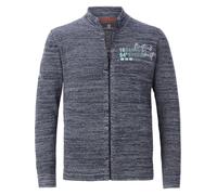 Strickjacke JAN VANDERSTORM "Strickjacke AKSELLUND", Herren, Gr. 3XL, blau (blau melange), Obermaterial: 100% Baumwolle CO., Strickjacken Strickjacke (40394802-XXXL) blau melange